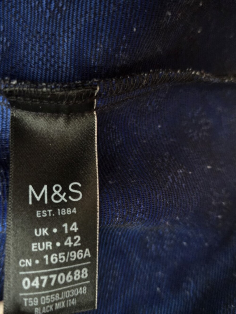 M&S Navy & White Geometric Skirt Suit Set - Picture 7 of 7